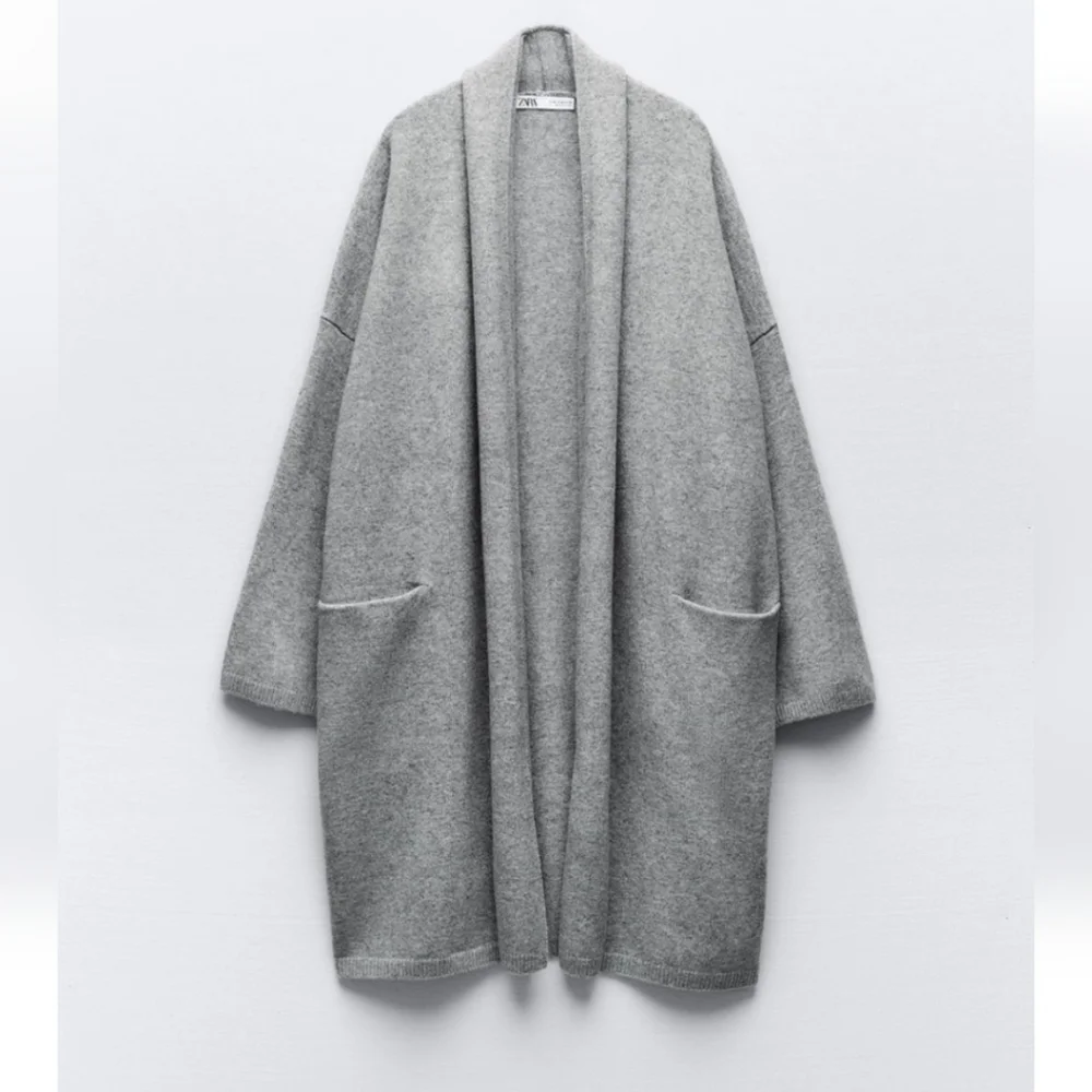 Zara Soft Knit Oversized Long Cardigan Coat - Picture 6 of 8